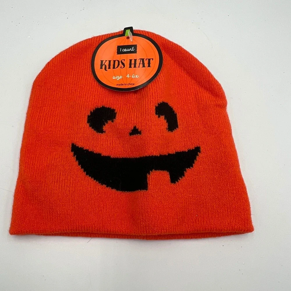 Gertex Pumpkin Beanie Kids 4-6x Orange Brand New Halloween Jack-O-Lantern Hat